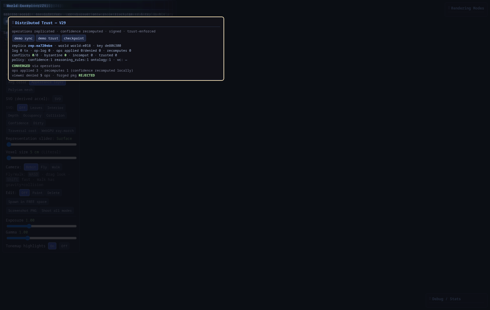 Distributed Trust (V29) panel.